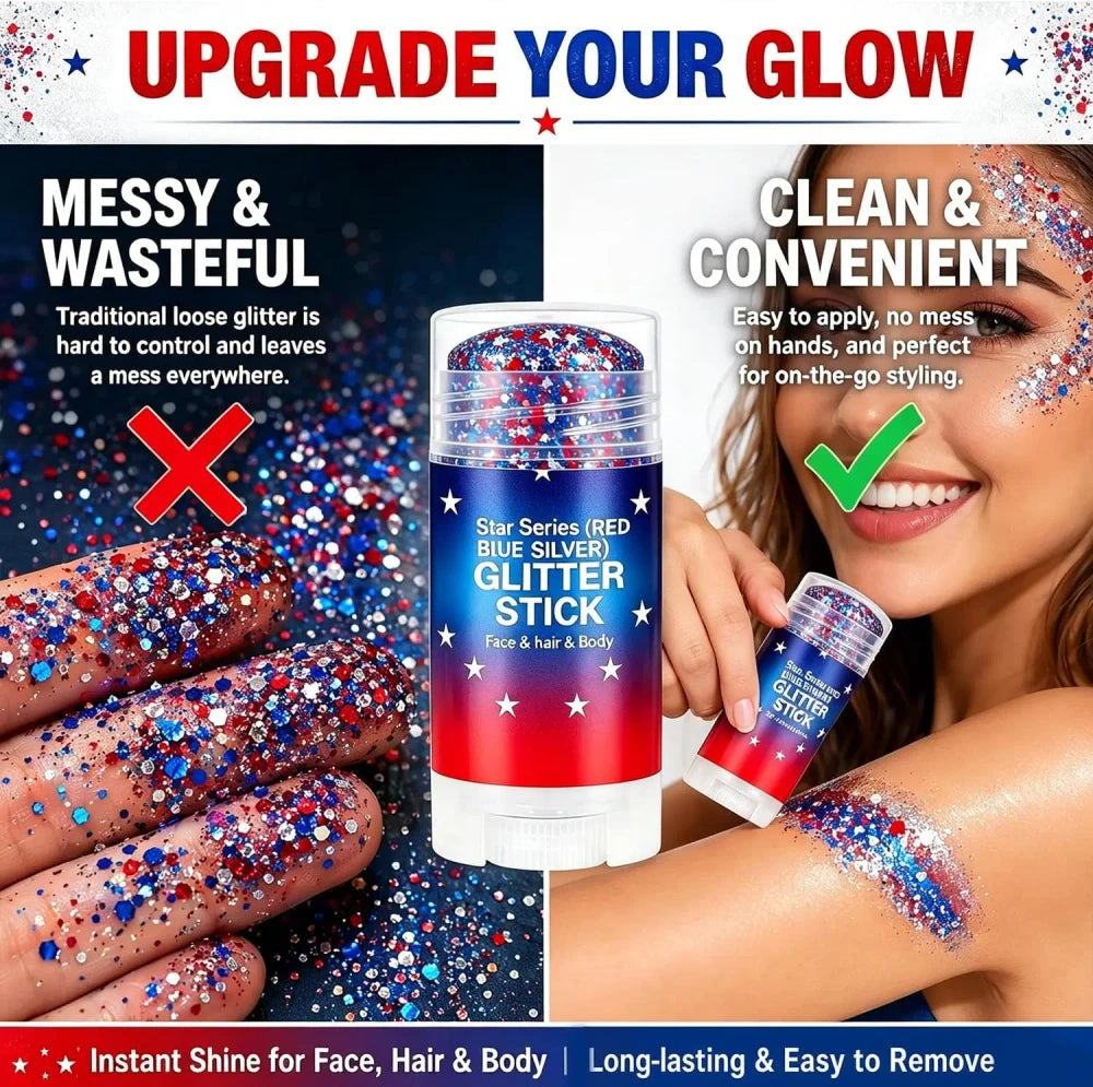 Patriotic Body Glitter Sticks